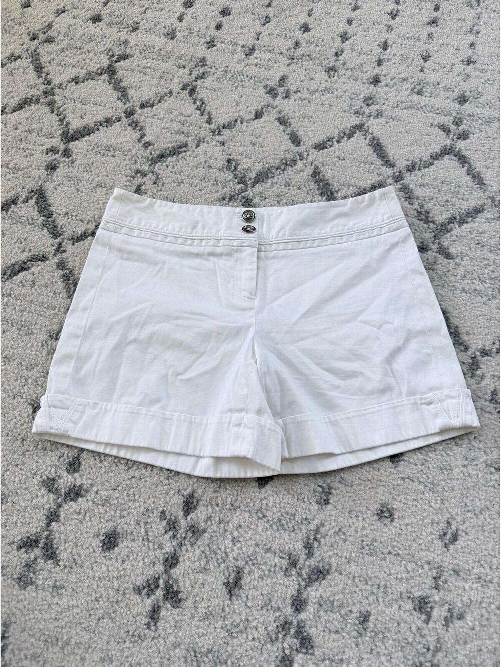 White House Black Market White Cuffed Shorts